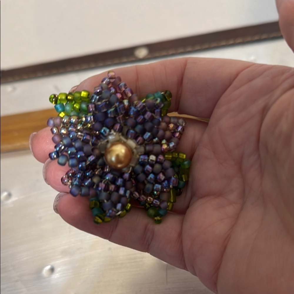Multicolor Beaded Flower - Picture 2 of 4